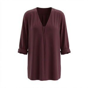 Monk and Lou Burgundy Shift Mini Dress Size S Minimalist Work Office Business